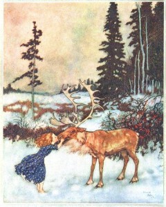 Seasonal-Winter-Kissing-a-reindeer-240x300